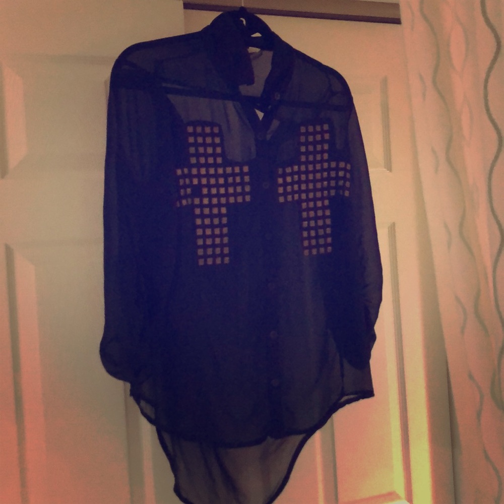 Double cross sheer button down